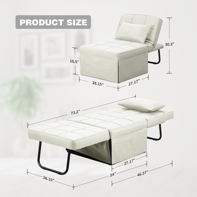 Sans accoudoirs 28,15 po Milmont, Mélange de lin beige