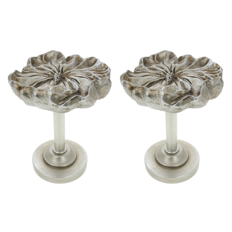 Retenue de rideau Nickson Hibiscus Drapery Medallion, Étain