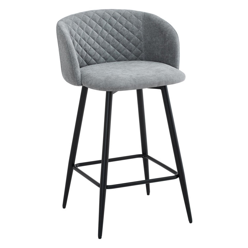 Swivel Upholstered Counter Stool with Metal Frame