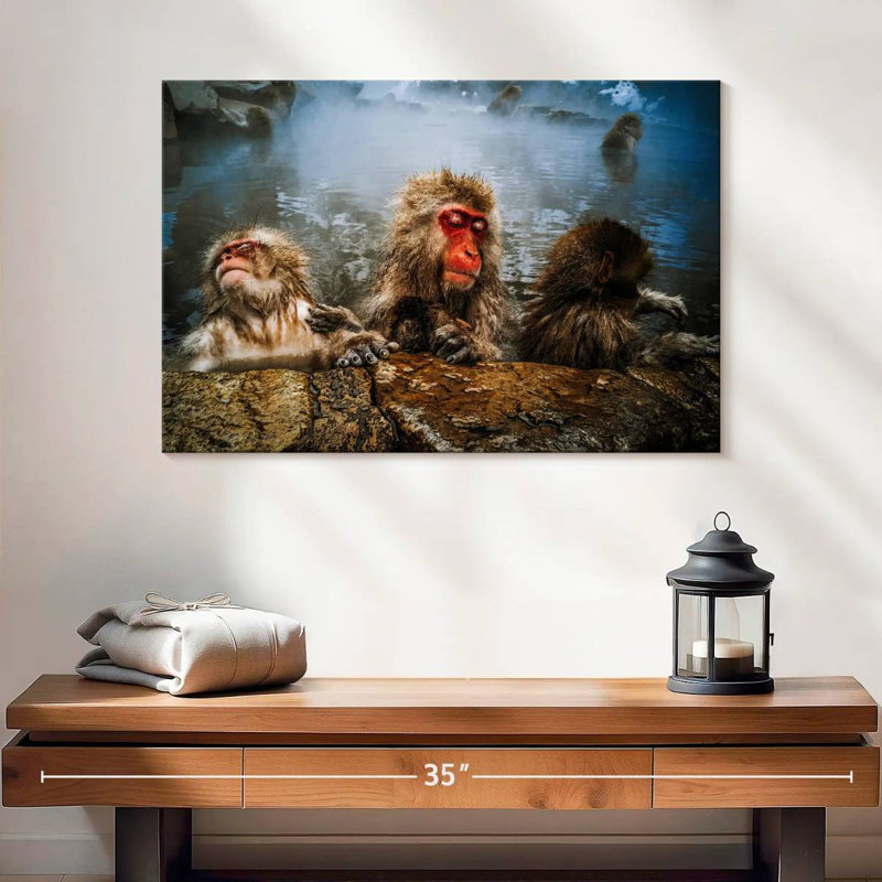 Brampt Japanese Macaque Monkeys, 16" H x 24" W