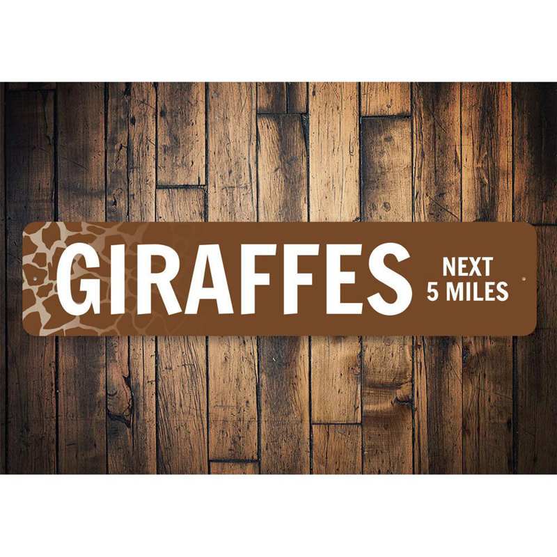 Panneau girafes en aluminium, H 6 po x l 24 po x P 0,06 po