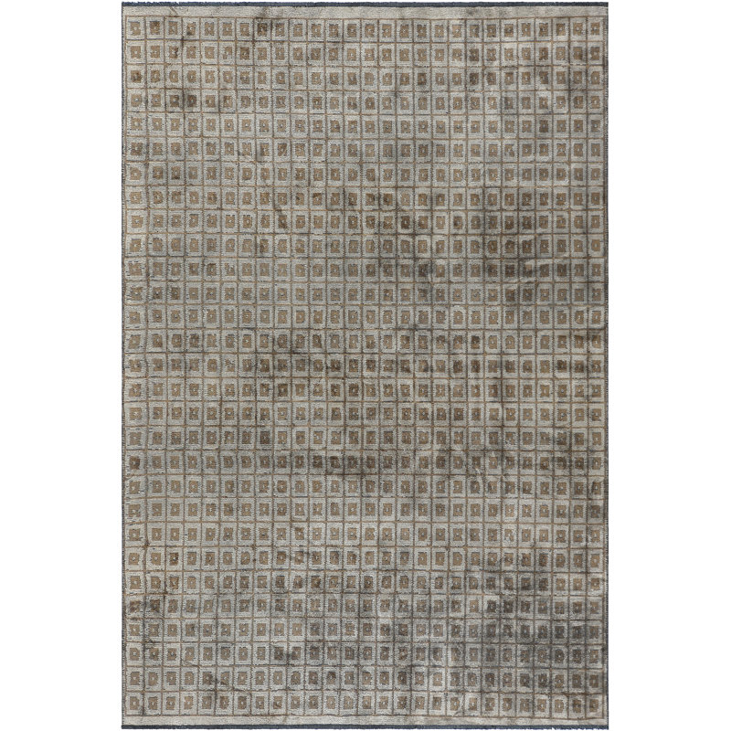 Rapture Beige/Brown Geometric Luxury Area Rug, Rectangle 7'10" x 9'10"