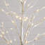4Ft. 6Ft. 8Ft. Pre-Lit Artificial White Birch Trees With LED Lights - Set Of 3