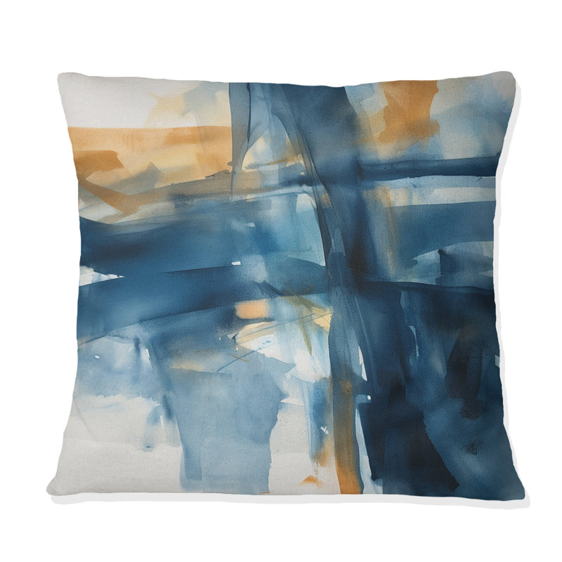 Coussin bleu et doré Fusion VIII - Fractals