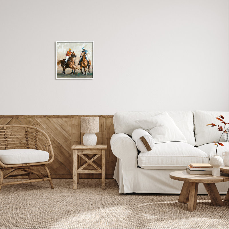Peinture équestre, chevaux sur bois par Ziwei Li, peinture, H 17 po x l 17 po x P 1,5 po