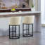 Ensemble de 2 tabourets de bar à hauteur de comptoir, tabourets de bar moderne avec dossier, tabourets de bar rembourrés en tissu de lin pour îlot de cuisine-125536029