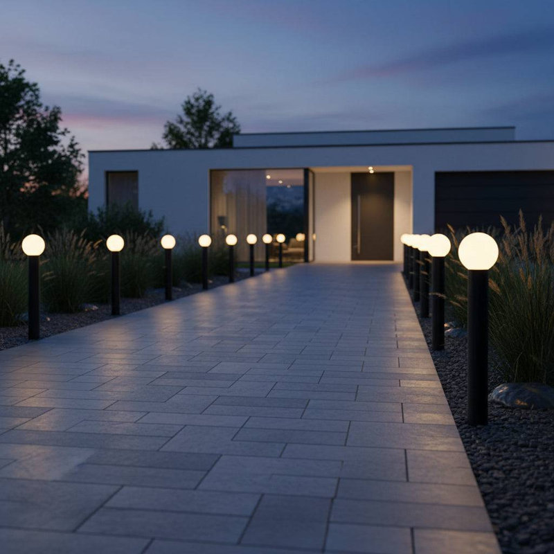 UltraBeam 6 Watt Black Illuminated Outdoor Bollard Light - IP65 Waterproof Pathway Post Light, 67cm H x 12.5cm W x 12.5cm D