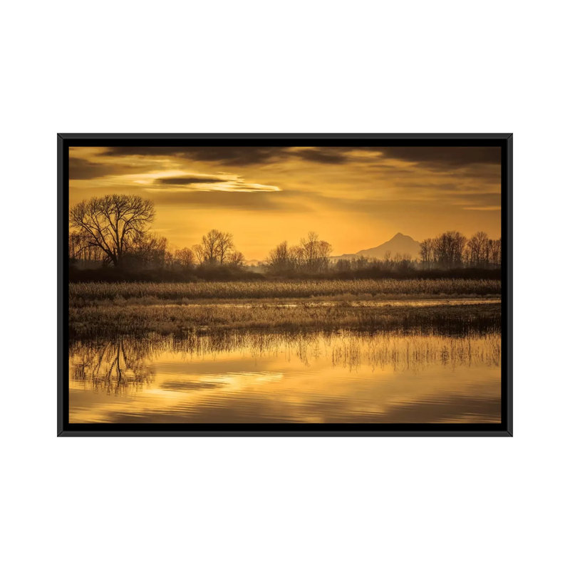 " Morning Unfolds " by Don Schwartz, 18" H x 26" W x 1.5" D, Black Framed Canvas