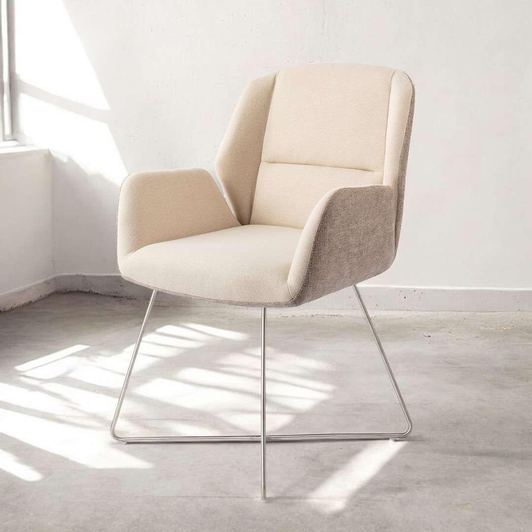 Dawanda Polyester Upholstered Metal Armchair