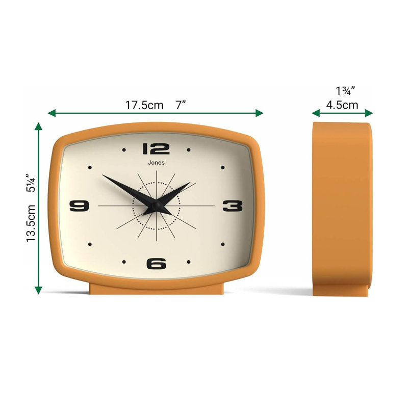 Analogue Electric Tabletop Clock, Gold