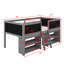 Lit mezzanine bas pour enfants avec 2 tablettes de rangement mobiles, cadre de lit mezzanine simple avec tableau noir et échelle-98489674