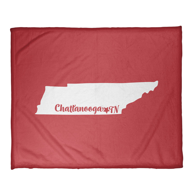 Jeté chattanooga tennessee polaire, l 52,5 po x L 62,5 po, Rouge