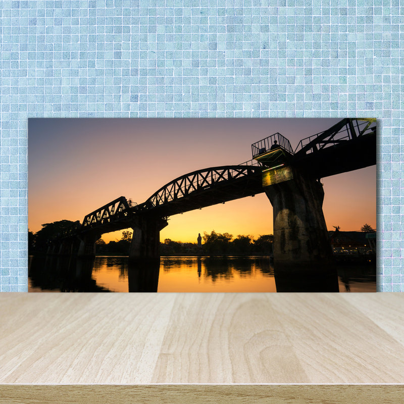 Ahmarie Orange - Bridge In Thailand - No Frame Print on Glass