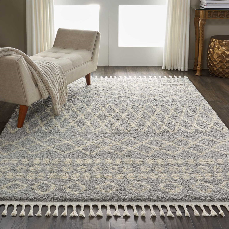 Iverson Geometric Area Rug, Rectangle 5'3" x 7'11", Gray/Beige