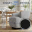 Fauteuil d'appoint pivotant gris 32 po 32 po, fauteuil club surdimensionné 360 ° entièrement assemblé