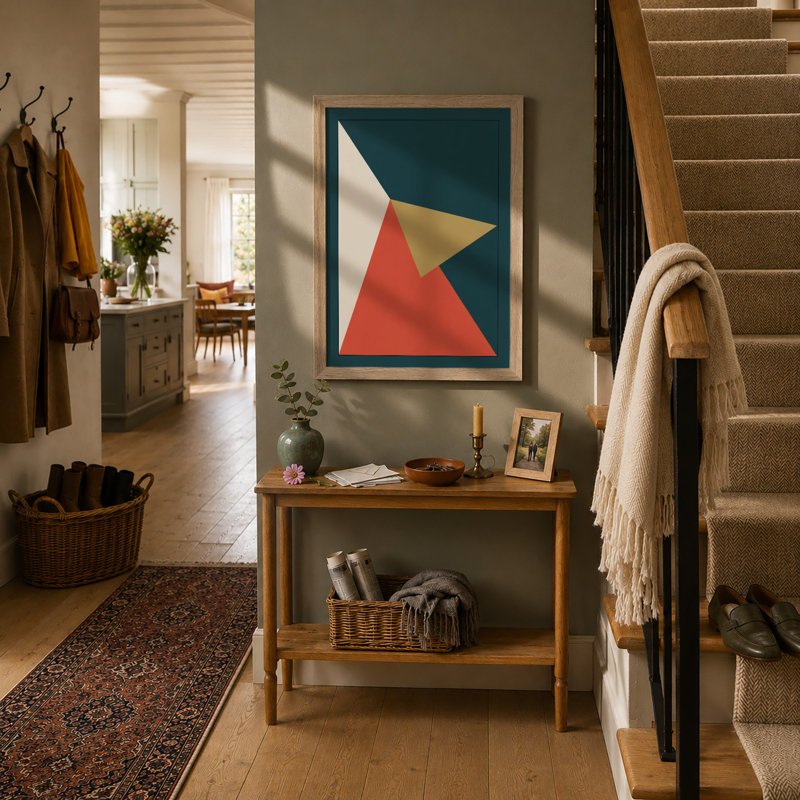 Motion Geometric - Framed Print, A3 - 42.0 x 29.7 cm, Oak