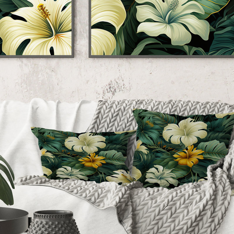 Monstera Elegance Tropical Pattern III - Floral Polyester Pillow