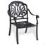 Ensemble de salle à manger en aluminium coulé résistant aux intempéries, comprenant diverses chaises et une table rectangulaire