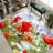 Floral Medallion Print Non-Woven Thin Rug in Bold Red and Neutral Tones Versatile for Any Room Decor and Easy to Clean-126283291