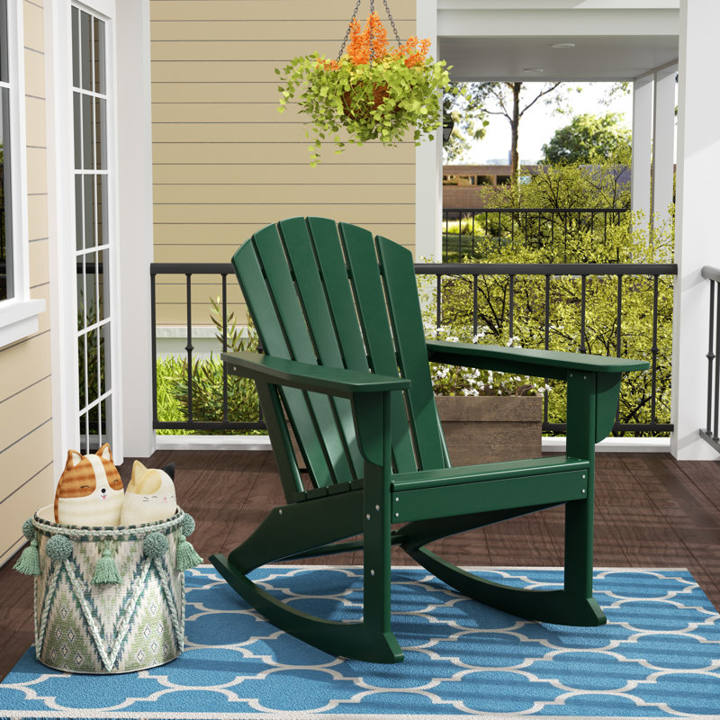 Chaise Adirondack berçante en PEHD Altura, Vert foncé
