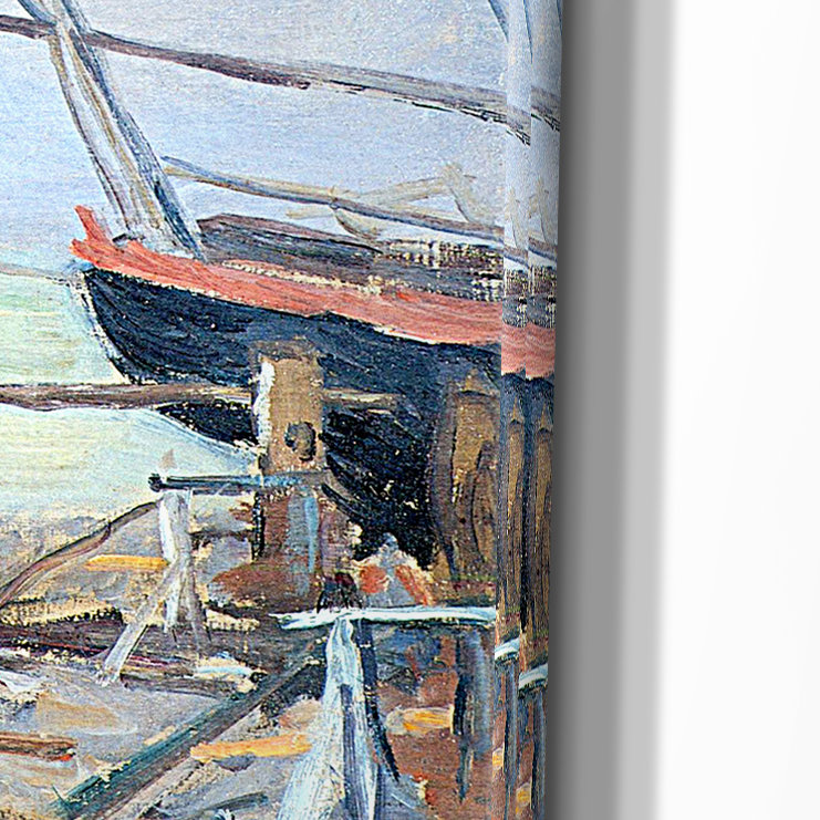 « bateau on the beach », reproduction de peinture à l’acrylique, H 24 po x l 36 po x P 1,5 po, Toile tendue