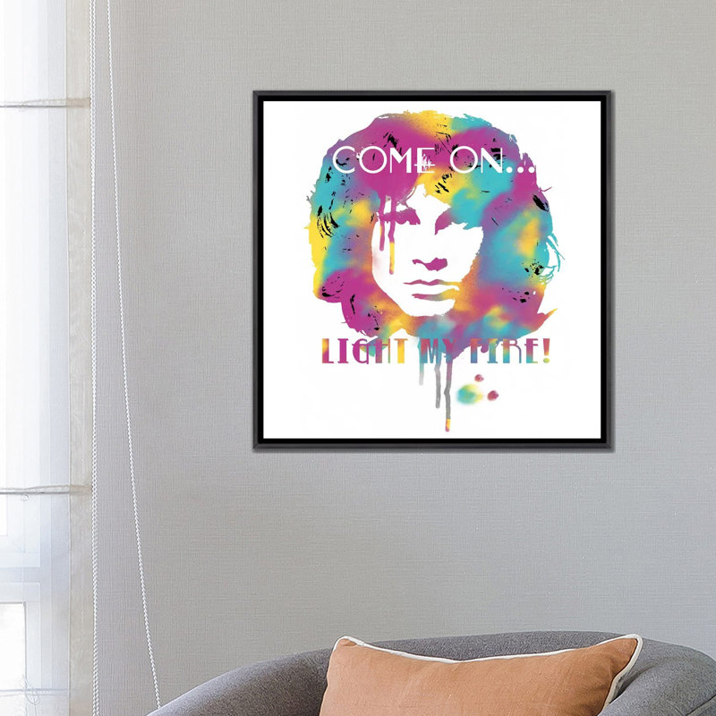 Jim Morrison «Light My Fire Watercolor» - publicité imprimée, H 26 po x l 26 po x P 1,5 po, Aucun mat