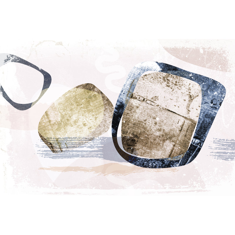 Stone Gem I - Painting on Canvas, 81 cm H x 122 cm W, Black Floater Frame