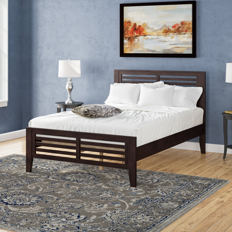 Vitto Solid Wood Slat Bed, Espresso