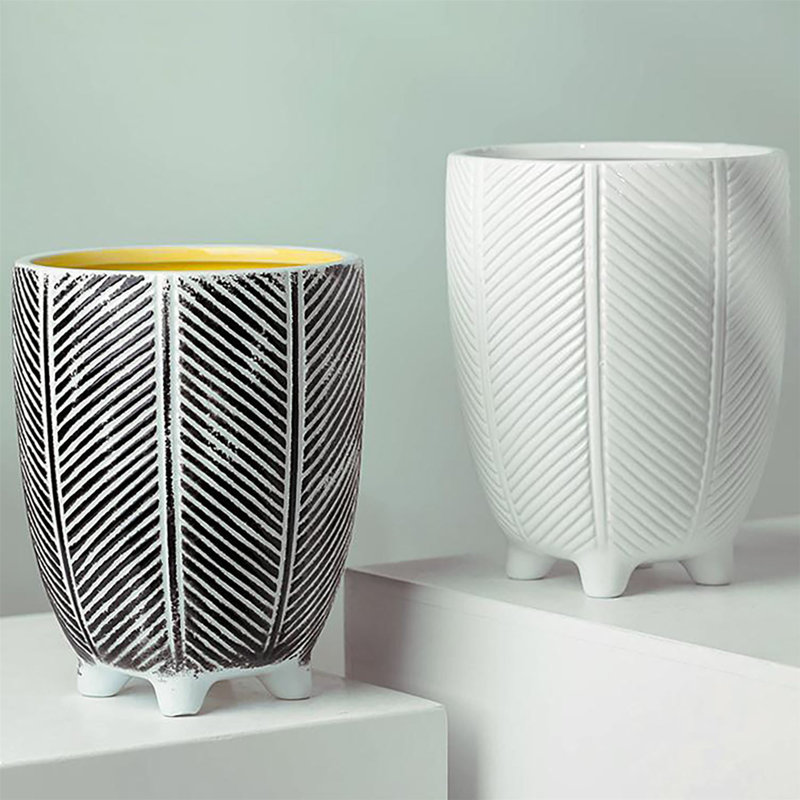 Abberbury Handmade Ceramic Cachepot, Black