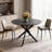 35.5“ Round Sintered Stone Dining Table With Metal X-Base – Modern Kitchen & Small Space Round Dining Table-2147426100