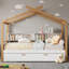 Lit maison en bois blanc