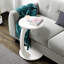 Table de bout ronde en forme de C avec roulettes InterGo - table d'appoint au design moderne, table de bout pour le salon peu encombrante, table basse Depali-1282829801