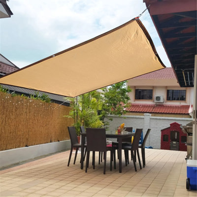 Large Rectangular Sunshade Outdoor Hdpe Fabric, 85-90% Shading Rate Waterproof Uv Block Tarp For Courtyard Garden Pool Patio, Reinforced Edges Easy Install Multi-functional Shade Ne