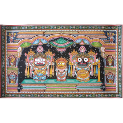 Lord Jagannath Painting | Patachitra Art | Watercolor On Handmade Canvas | By Suryakanta Das