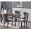Bootle 4 Person Dining set - a Rectangular Wooden Dining Table with Metal Legs and a Set of 4 Quilted Velvet Dining Chairs for Dining Room - Modern Dining Table Set-975102601-975102606