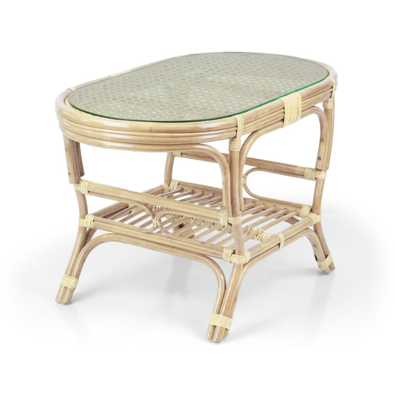Glass Top Single Coffee Table, Natural