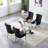 Glass Dining Table Set, Dining Table with Velvet Dining Chairs, 70" Glass Dining Table Set, Kitchen Table and Chairs with Stainless Steel Base for Kitchen Dining Room-578012433-578012442-578012432
