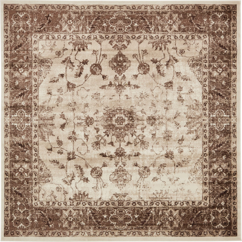 Tapis crème Anah, Carré 8 pi