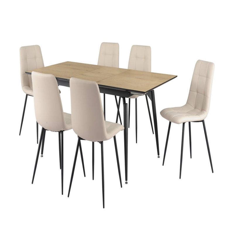Ensemble de salle à manger Addison, chêne / gris, 7