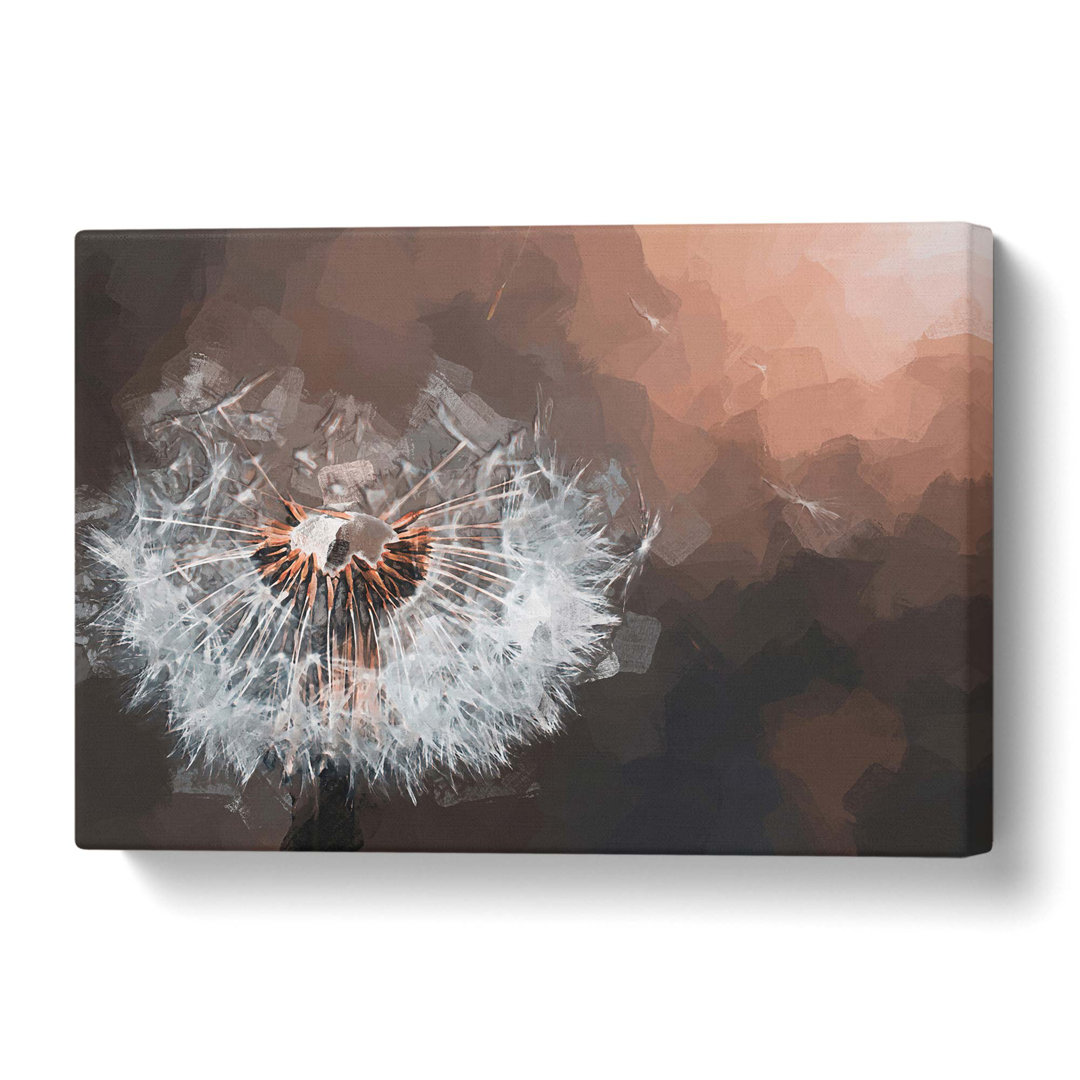 Floating Dandelion Seeds in Abstract - Wrapped Canvas