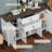 58" Sideboard Buffet Cabinet with Storage, Coffee Bar Cabinet with 2 Drawers and 4 Barn Doors