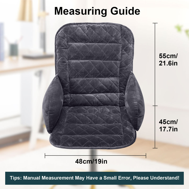 Housse de chaise de bureau intégrée, Noir/gris