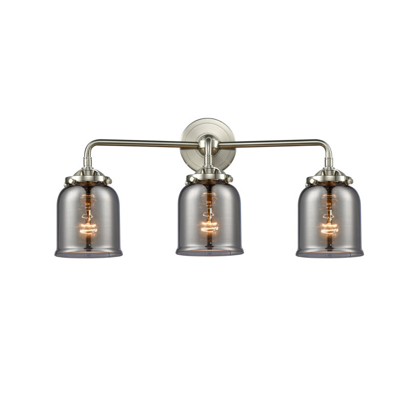 Éclairage pour salle de bain 2 lumières Bonomo, Incandescente, Plaqué fumé, Nickel satiné brossé