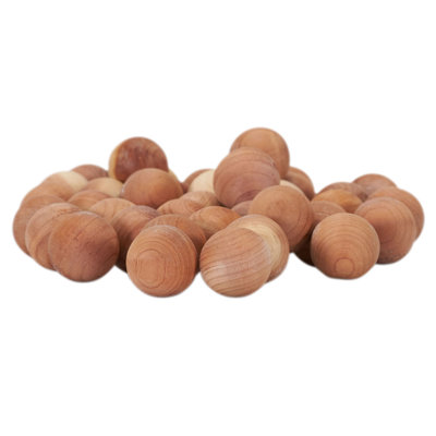 Binstead Cedar Fresh Cedar Balls, 48 Pack with Fresh Cedar Scent, Solid Redwood Cedar, Great for Long-Term Storage, Drawers and Bins, Natural