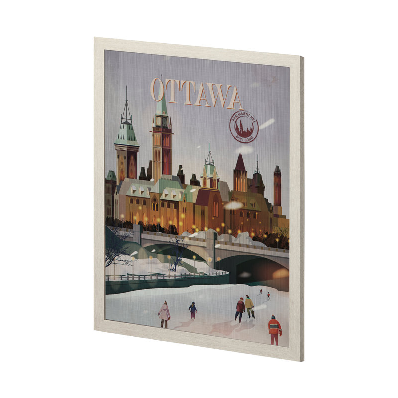 Ottawa Ottawa par Simone, reproduction d'art encadrée sous verre, H 43 po x l 33 po x P 1,5 po, Cadre photo brun simple