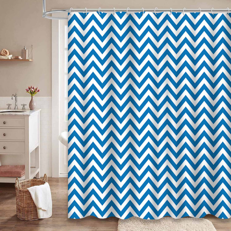 Rideau de douche Masculine rétro avec 12 crochets, L 72 po x l 84 po