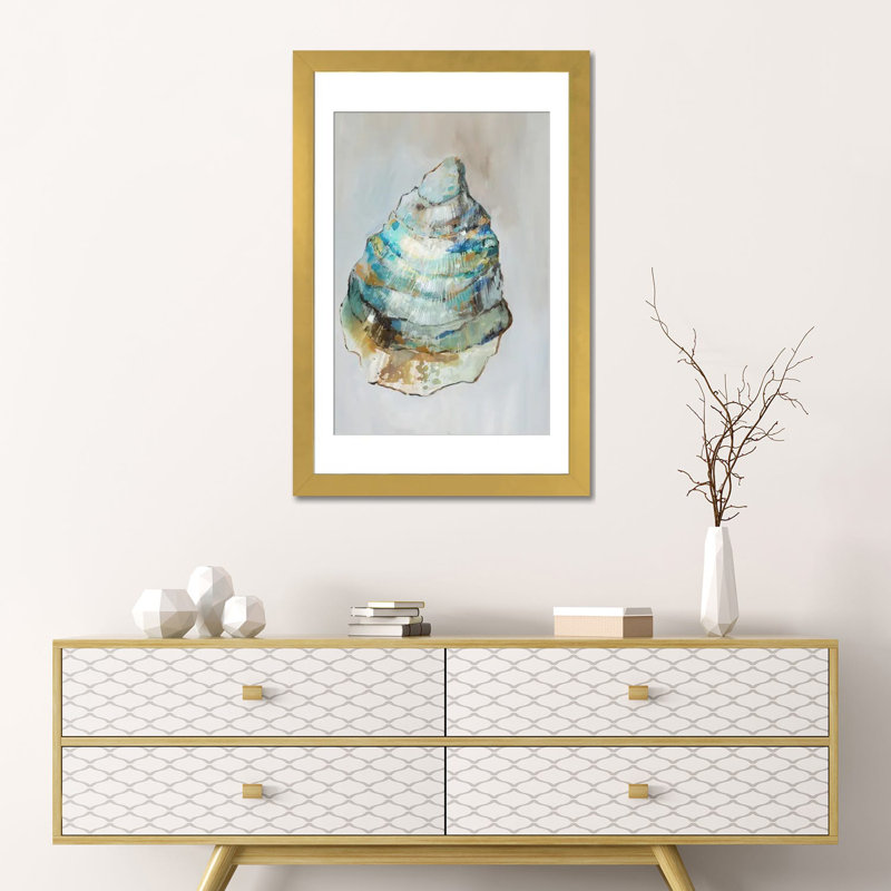 Nautical Whispers II, Gold Open Corner Framed Paper, White, 24" H x 16" W x 1" D