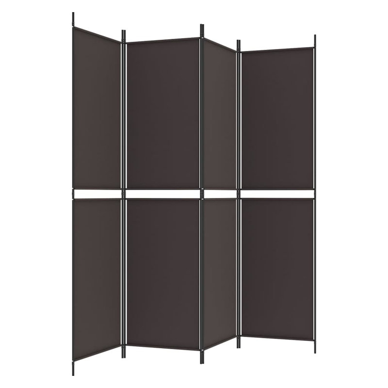 Cloison pliante Rikkea, Brun, 4, H 78,7 po x l 78,7 po