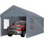 Heavy Duty Carport 10x20, With Canopy & 2 Doors, 4 Vent Windows, Grey For Outdoor Storage Cover Use