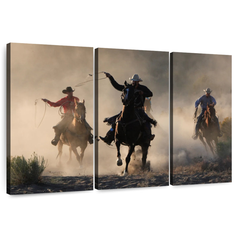Lelar Cowboys In Action, 20" H x 33" W